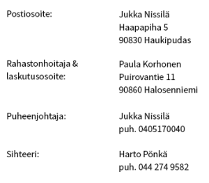 Haukiputaan rauhanyhdistys ry yhteystiedot ja laskutusosoite